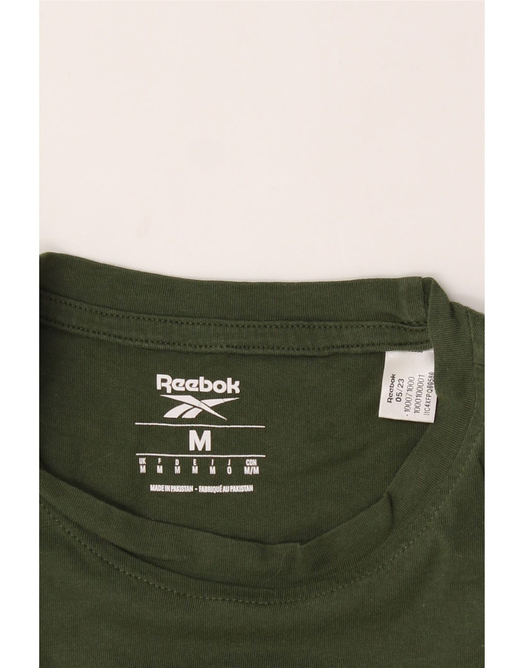 REEBOK Mens Graphic T-Shirt Top Medium Green Cotton Vintage Reebok and Second-Hand Reebok from Messina Hembry 