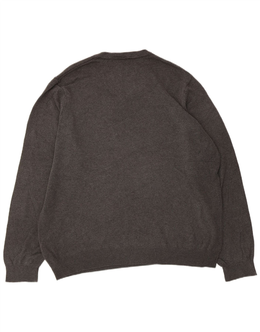 Marks & Spencer Herren-Pullover mit V-Ausschnitt, XL, graue Baumwolle