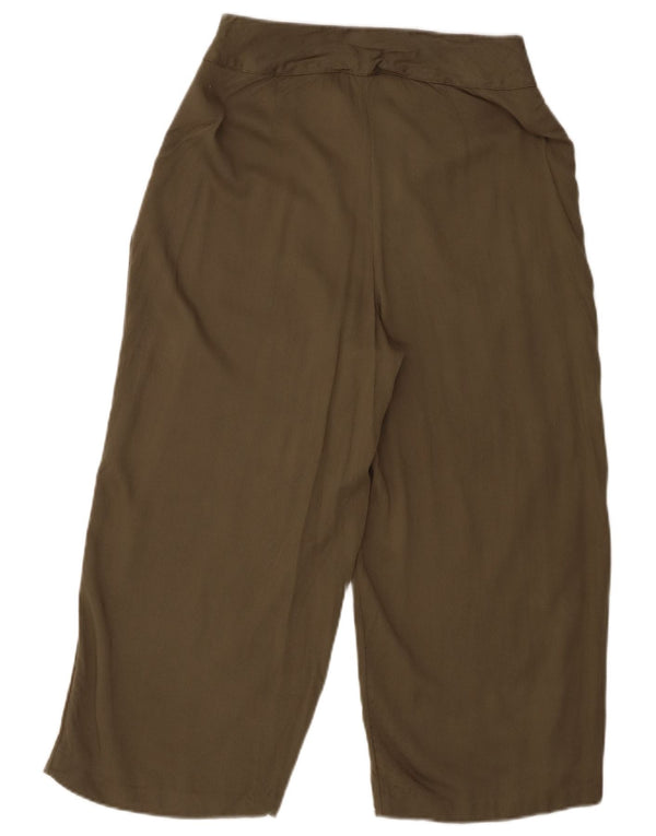 Oasis Damen-Caprihose mit hoher Taille, lockere Passform, UK 10, Größe S, W30, L21, Khaki