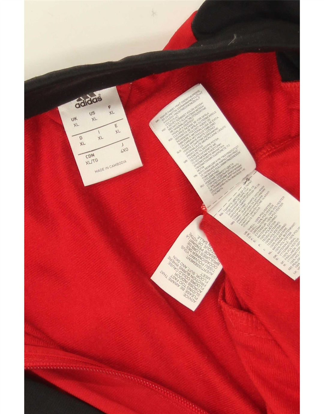 Adidas Herren Trainingsanzug Top Jacke XL Rot Colourblock Polyester