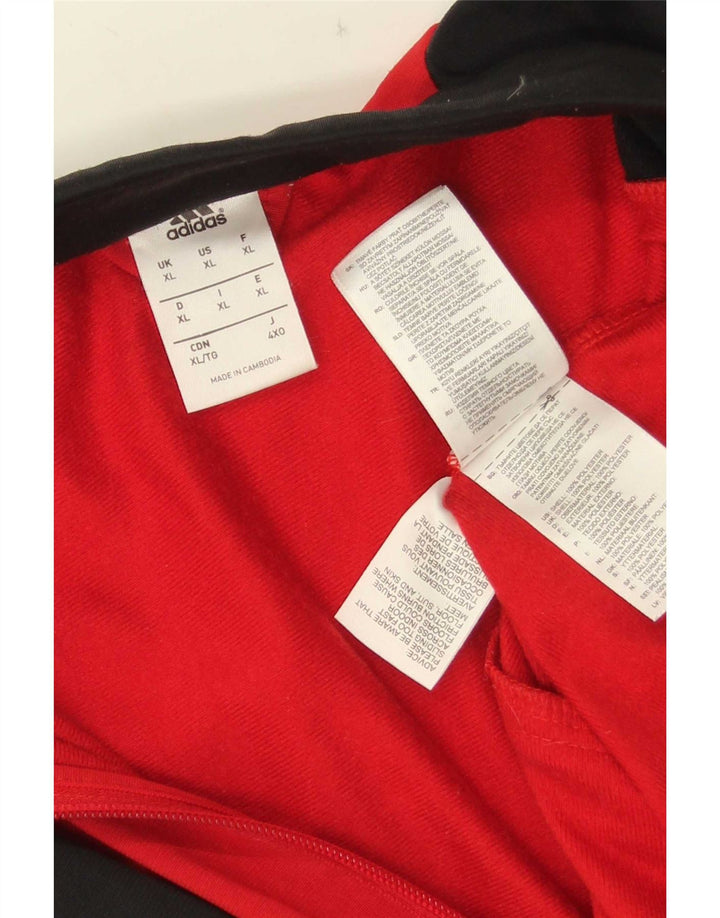 Adidas Herren Trainingsanzug Top Jacke XL Rot Colourblock Polyester