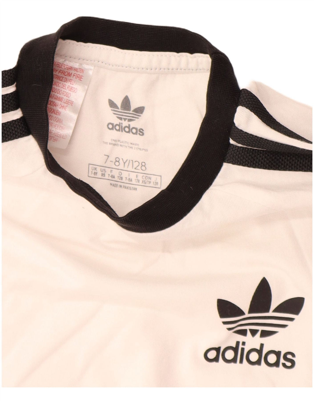 Adidas T-Shirt für Jungen, 7–8 Jahre, weiße Baumwolle