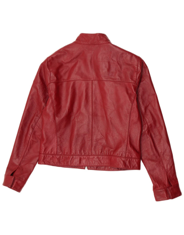 HELLINE Damen Lederjacke UK 12 Mittelrotes Leder