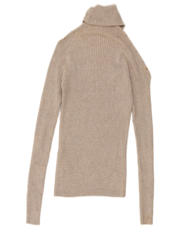 Zara Damen Top Langarm UK 8 Small Graue Viskose
