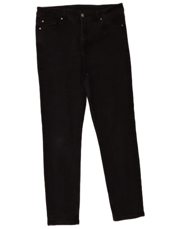 Marks & Spencer Damen Slim Jeans UK 16 Large W36 L29 Schwarze Baumwolle