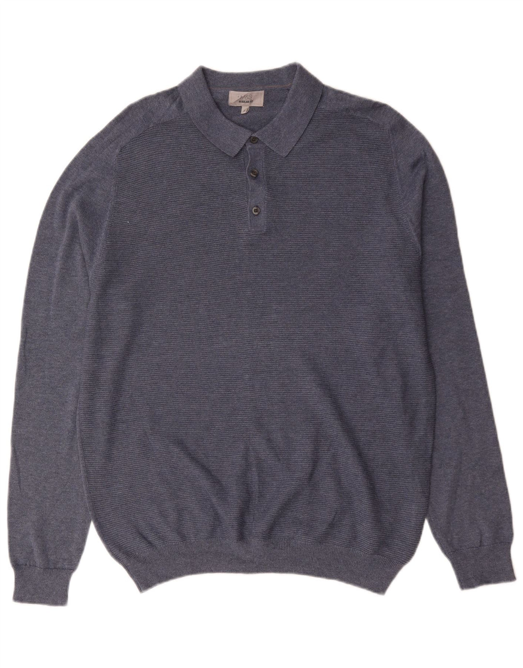 Marks & Spencer Herren-Pullover mit Rollkragen, reguläre Passform, groß, aus blauer Baumwolle