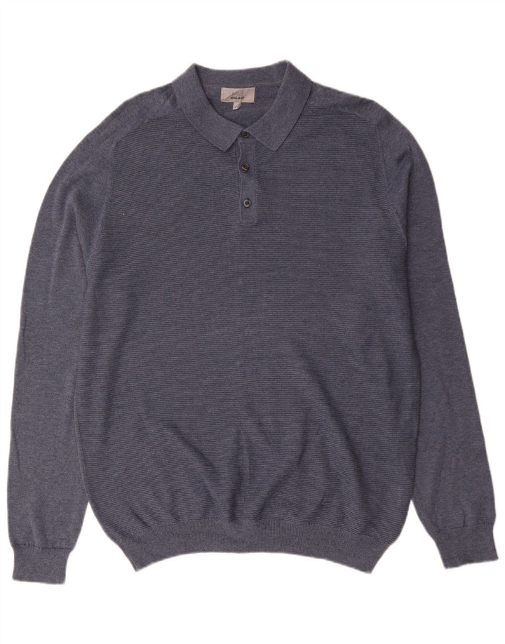 Marks & Spencer Herren-Pullover mit Rollkragen, reguläre Passform, groß, aus blauer Baumwolle
