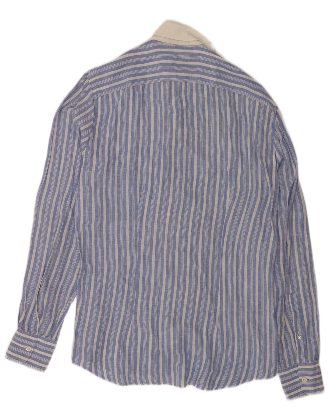 Fred Perry Herren-Slim-Fit-Hemd, klein, blau gestreift, Leinen