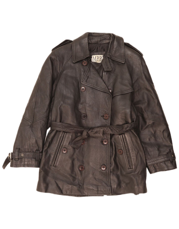 Vintage Damen Military Loose Fit Zweireihige Jacke UK 10 Small Schwarz