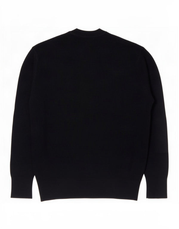 Zara Herren-Pullover mit Rundhalsausschnitt, Größe S, marineblaue Baumwolle