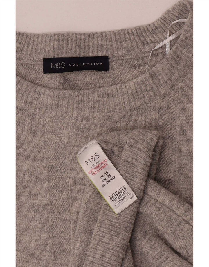 Marks & Spencer Damen-Pullover, übergroß, U-Boot-Ausschnitt, Gr. 10, Größe S, Grau