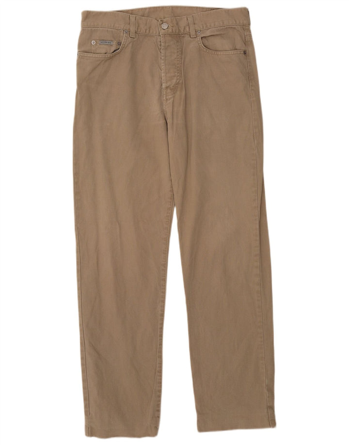 Calvin Klein Herren Straight Jeans W32 L31 Beige Baumwolle