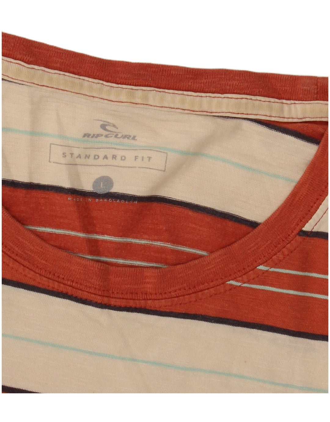 Rip Curl Herren-T-Shirt mit Standard-Passform, groß, orange gestreift