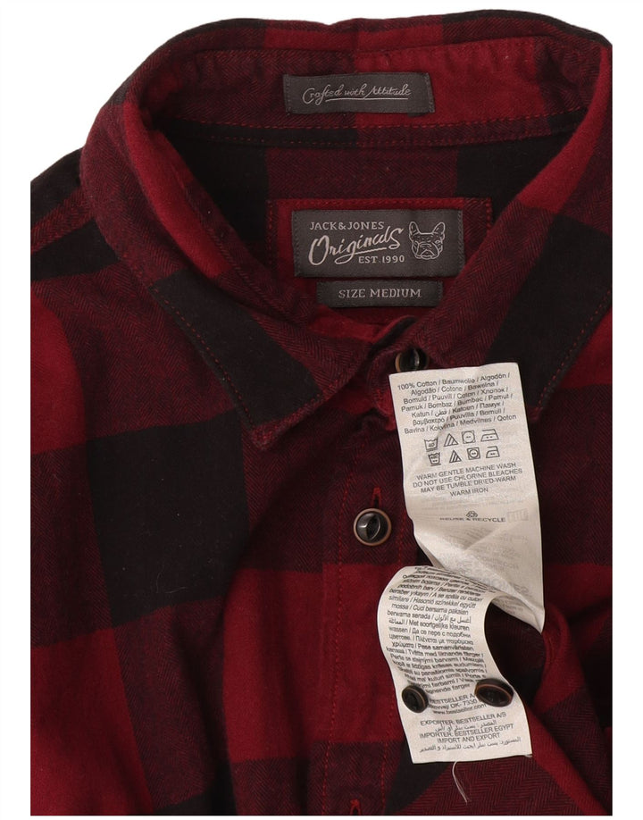 Jack & Jones Herren-Flanellhemd, mittelrot, kariert, Baumwolle