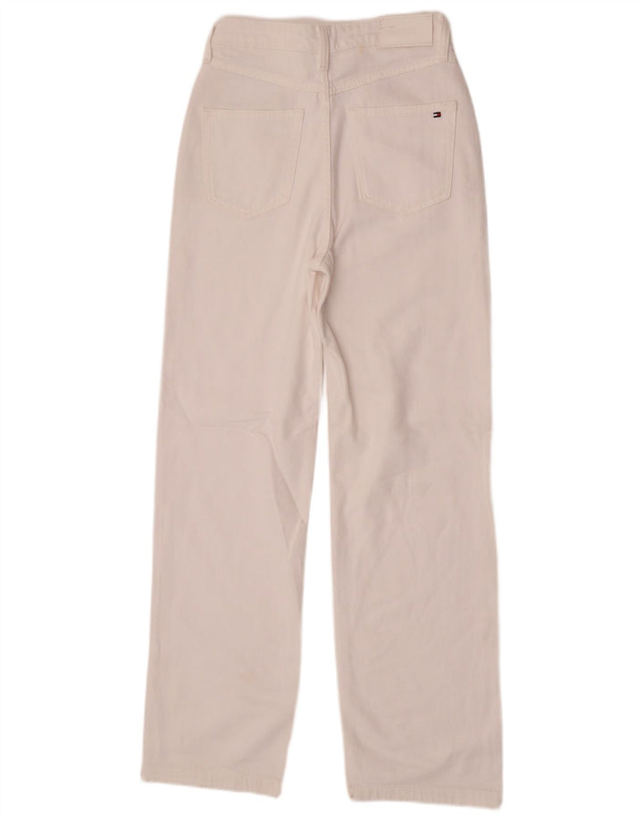 Tommy Hilfiger Damen Straight Jeans W27 L30 Weiße Baumwolle
