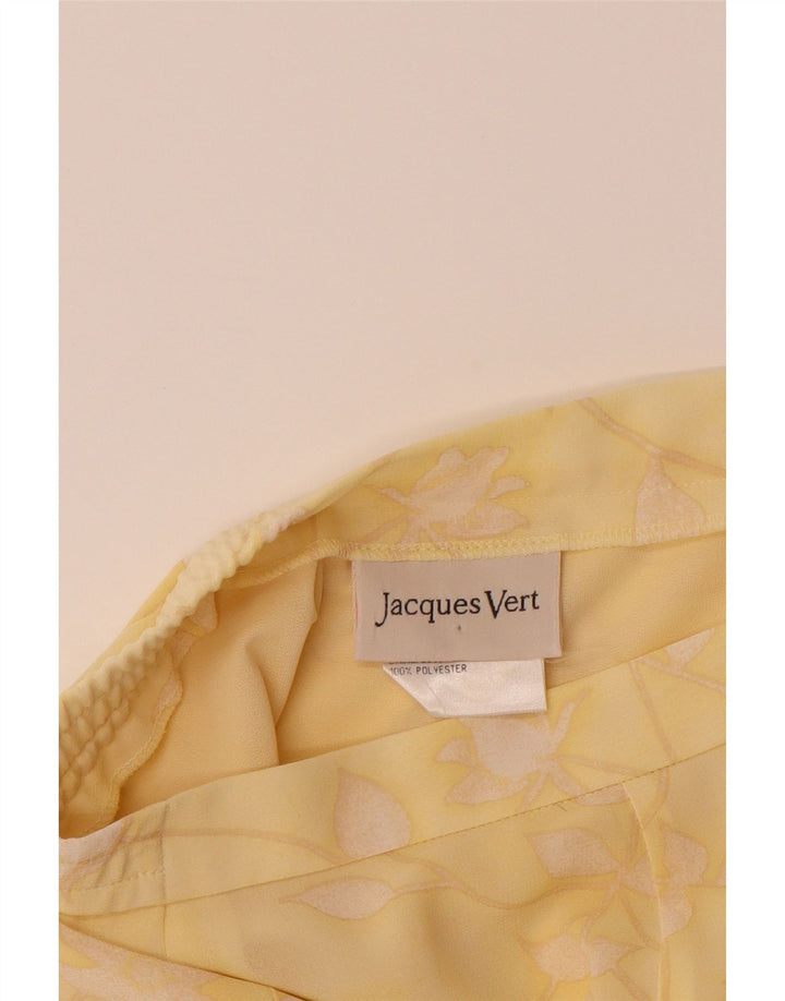 JACQUES VERT Damen A-Linienrock UK 12 Medium W30 Gelb geblümtes Polyester