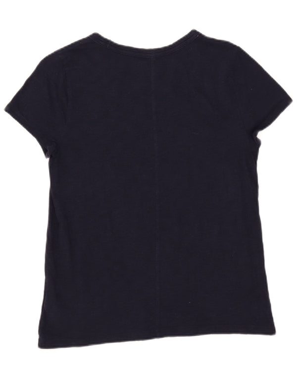 Gap Damen T-Shirt Top UK 12 Medium Marineblau Baumwolle
