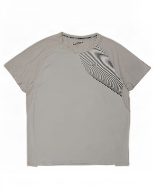 Under Armour Herren Heat Gear Graphic T-Shirt Top 2XL Grau Nadelstreifen