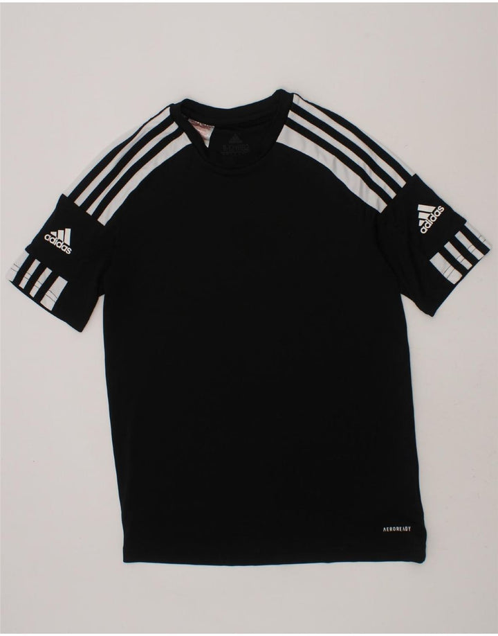 ADIDAS Boys Aeroready T-Shirt Top 11-12 Years Black Polyester Vintage Adidas and Second-Hand Adidas from Messina Hembry 