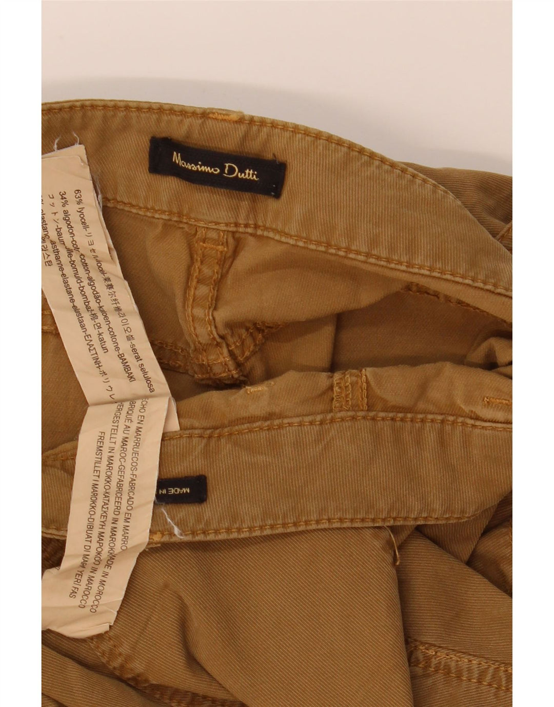 Massimo Dutti Damen Slim Cargohose EU 38 Small W28 L31 Braun Lyocell