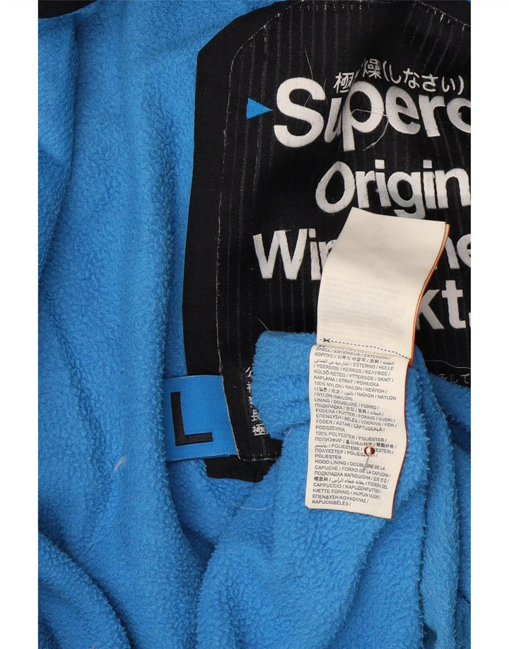 SUPERDRY Herren Windcheater Kapuzen-Windjacke UK 40 Large Schwarz