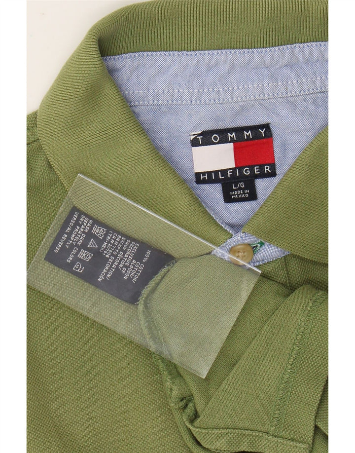 TOMMY HILFIGER Herren Poloshirt Große grüne Baumwolle