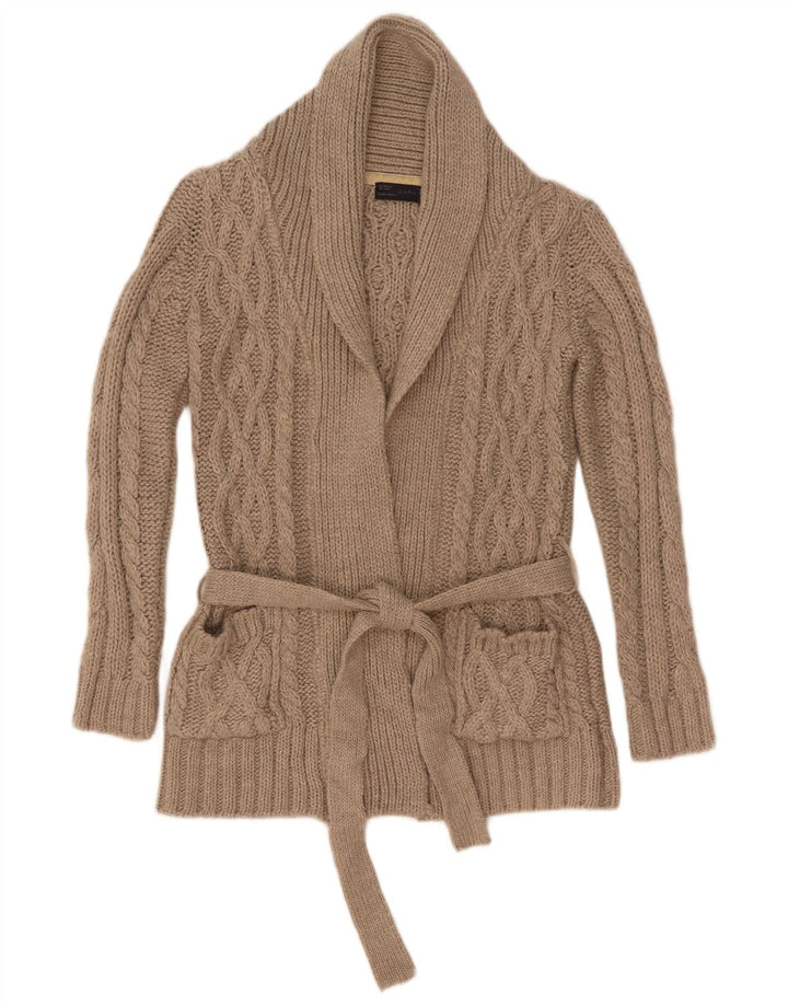 Zara Damen-Cardigan-Pullover UK 10 Small Graues Acryl