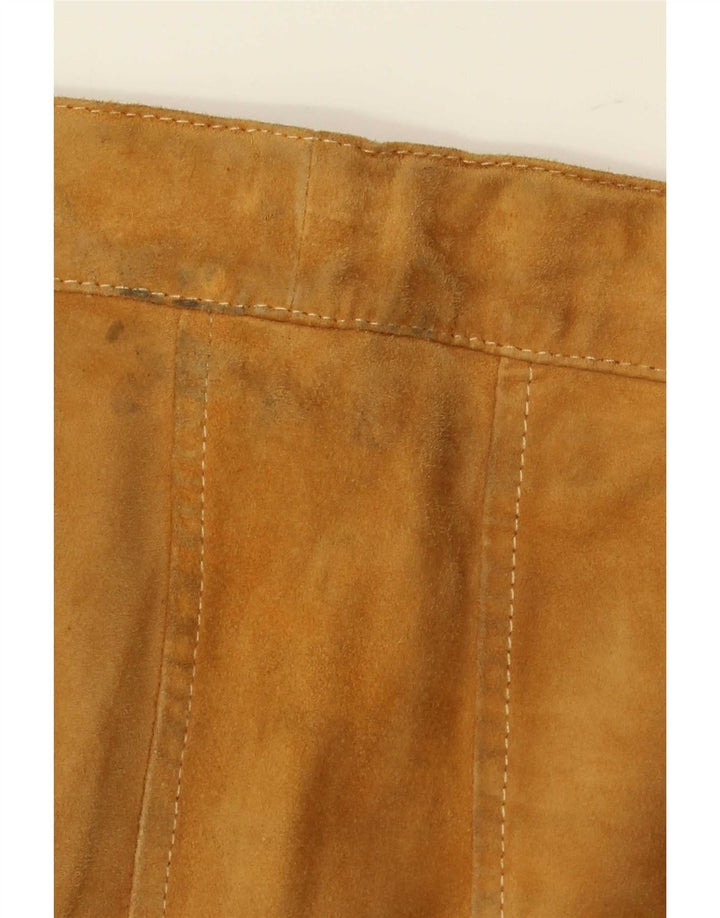 Vintage Damen Wildleder ausgestellter Rock W26 Small Brown