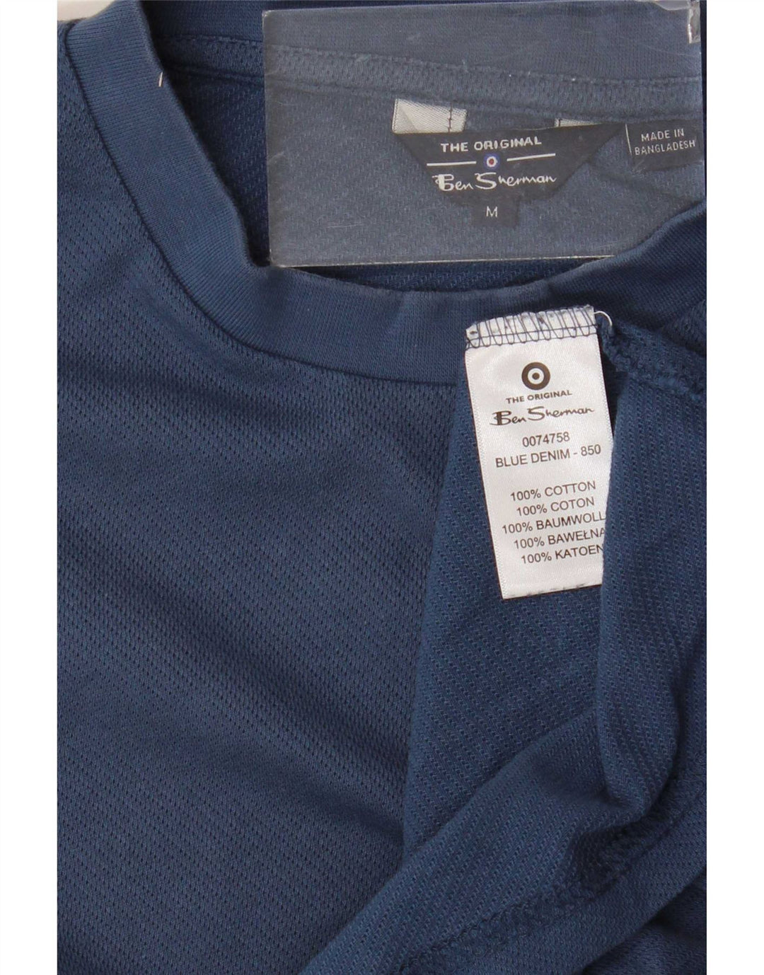 Ben Sherman Herren-T-Shirt-Oberteil, mittelgroß, marineblau, Baumwolle