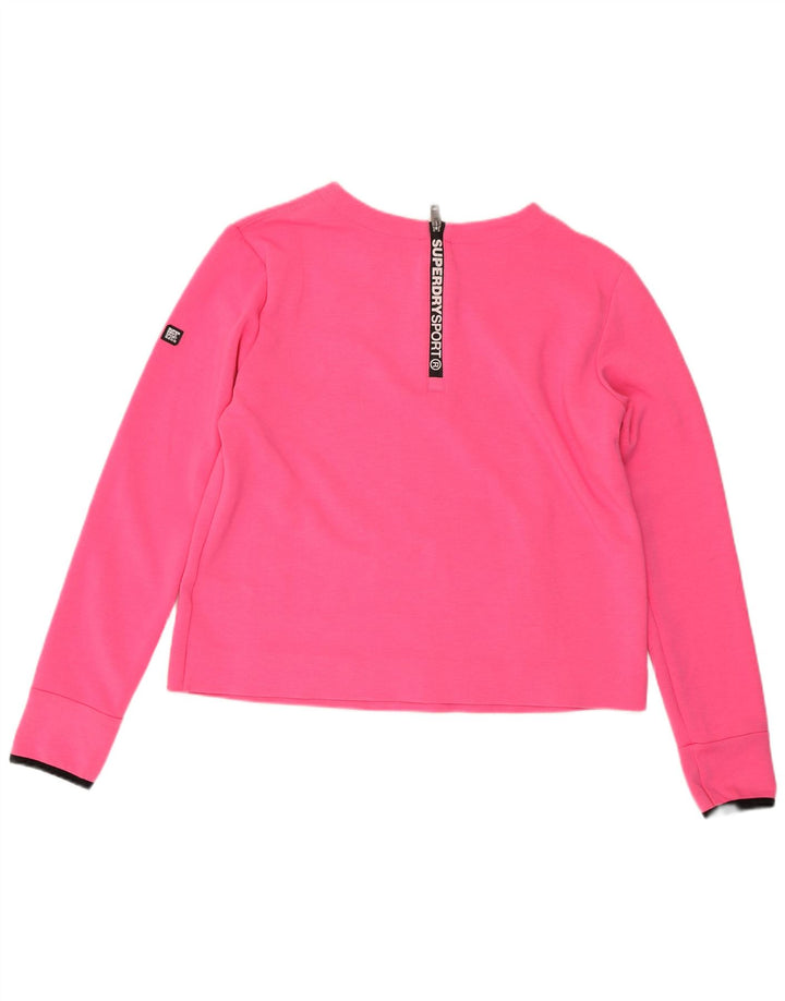SUPERDRY Damen-Sweatshirt-Pullover UK 14 Large Rosa Polyester