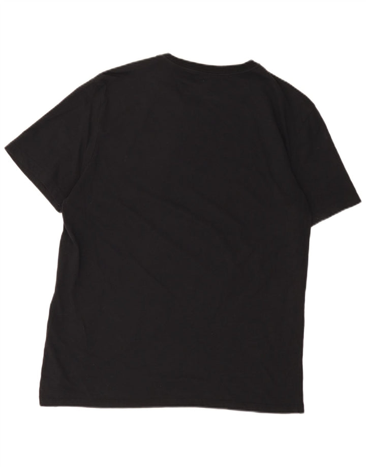 Calvin Klein Herren Grafik-T-Shirt-Oberteil aus mittelschwarzer Baumwolle