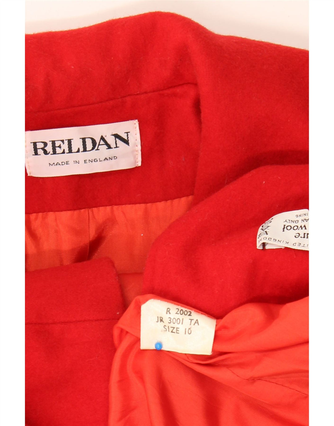 RELDAN Womens Double Breasted Blazer Jacket UK 10 Small  Red Classic Vintage Reldan and Second-Hand Reldan from Messina Hembry 