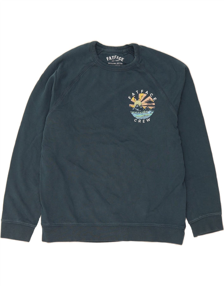 FAT FACE Mens Sweatshirt Jumper Small Blue Cotton Vintage Fat Face and Second-Hand Fat Face from Messina Hembry 