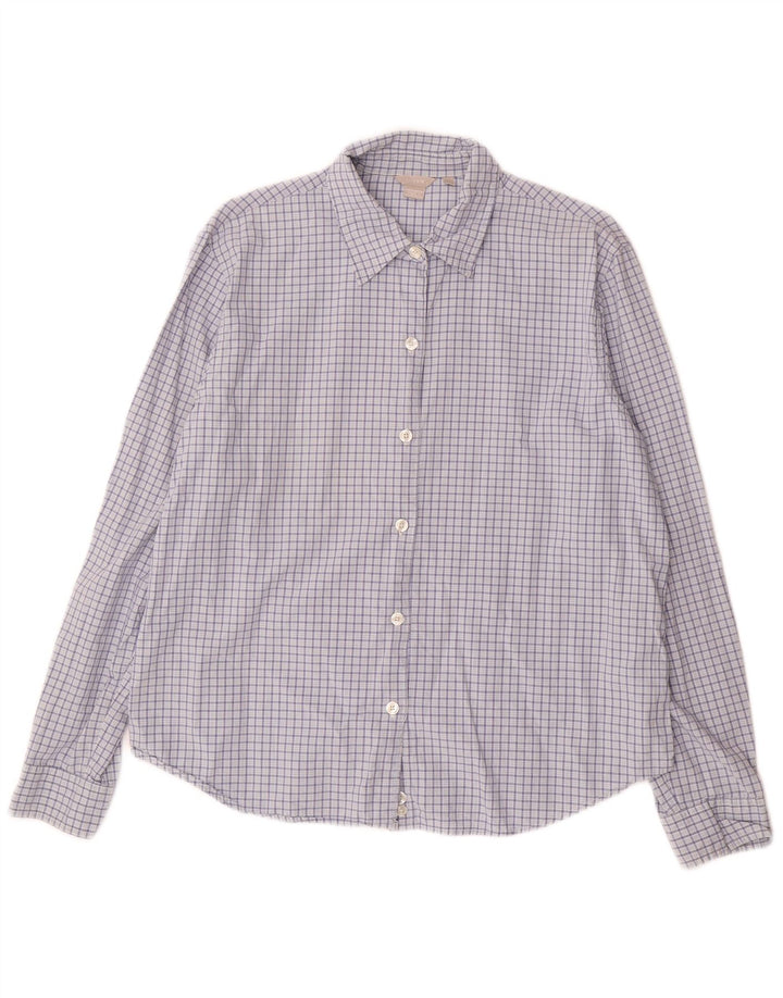 J. CREW Damen-Hemd UK 16, groß, blau kariert, Baumwolle