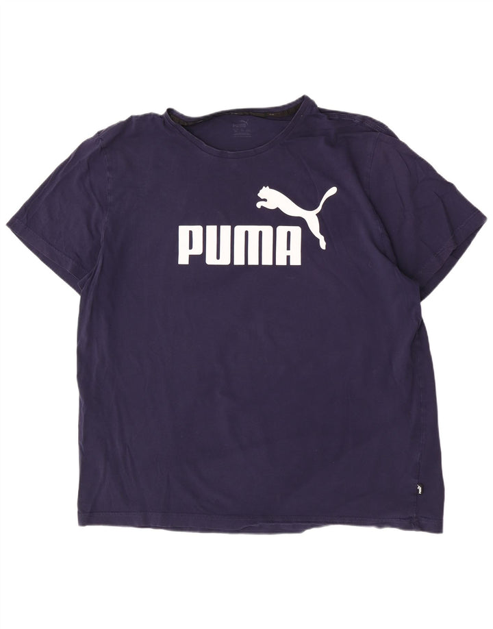 Puma Herren Kurzarm-T-Shirt mit normaler Grafik, 2XL, Marineblau
