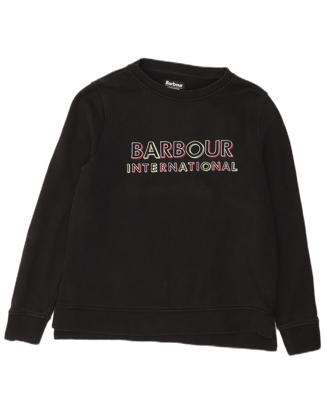 Barbour Damen Grafik-Sweatshirt-Pullover UK 12 Mittelschwarze Baumwolle
