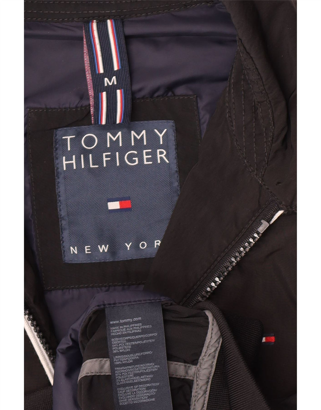 Tommy Hilfiger Herren Bomberjacke UK 38 Mittelschwarzes Polyester