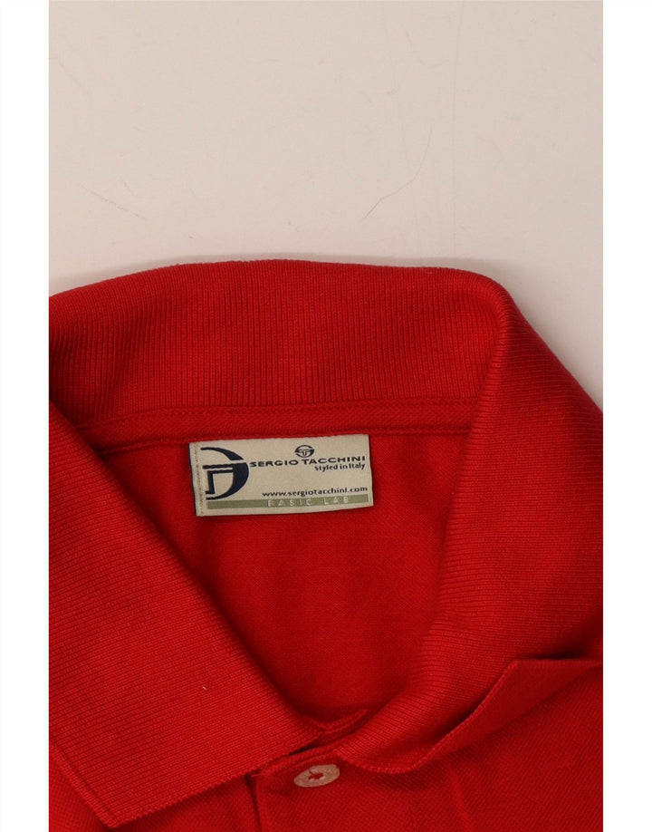 SERGIO TACCHINI Mens Polo Shirt Large Red Vintage Sergio Tacchini and Second-Hand Sergio Tacchini from Messina Hembry 