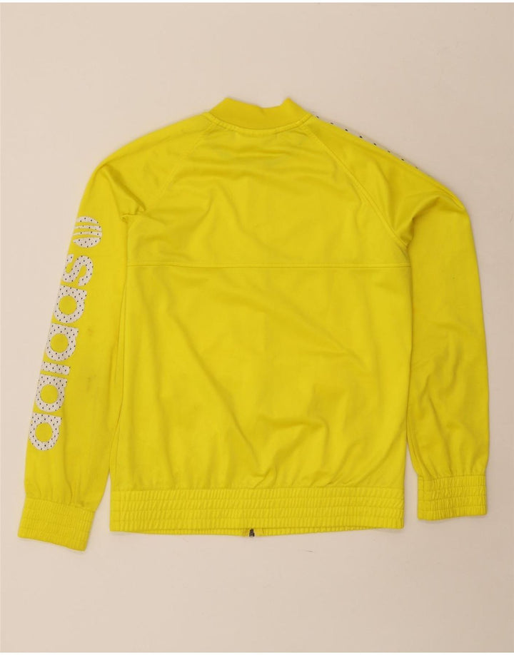 ADIDAS Damen-Trainingsanzug-Top-Jacke, UK 16, großes gelbes Polyester