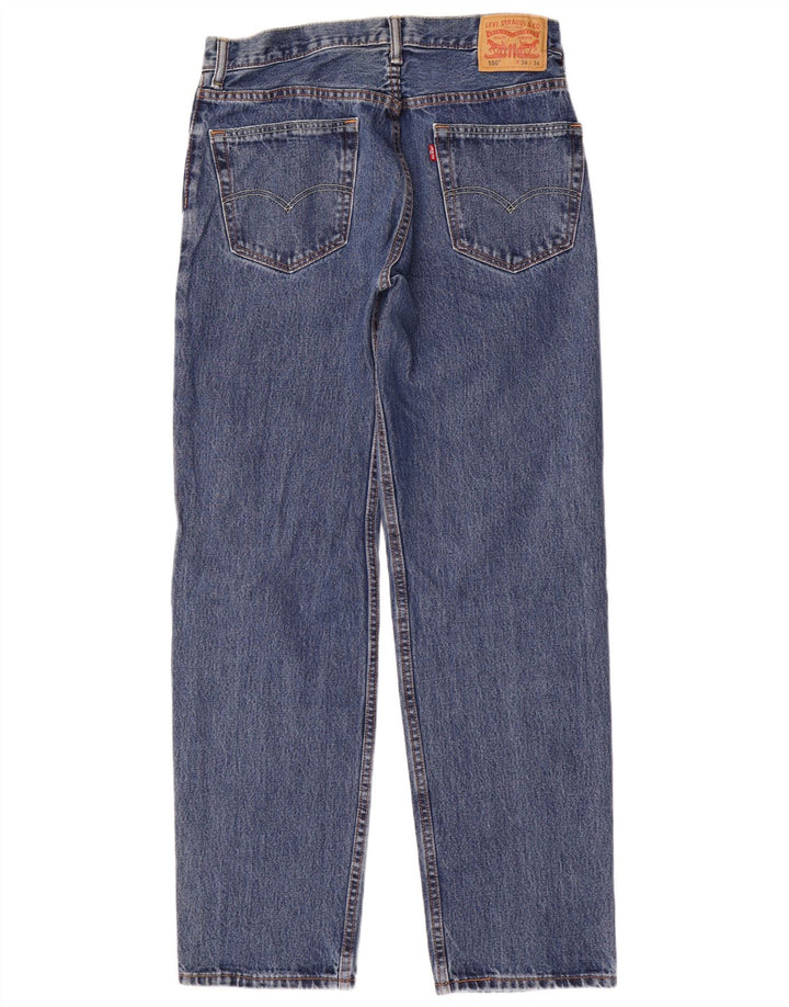 LEVI'S Herren 550 Relaxed Fit Straight Jeans W34 L34 Blaue Baumwolle