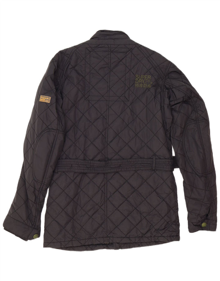 Superdry Herren Quilted Racer Jacke UK 42 XL Schwarz Nylon