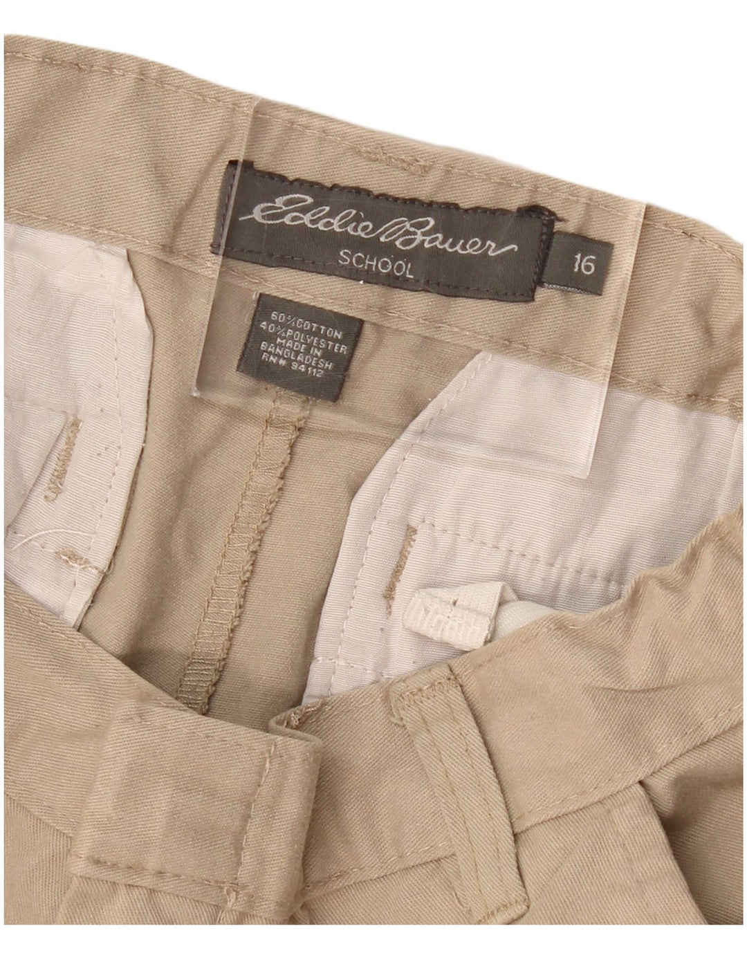 EDDIE BAUER Chino-Shorts für Jungen, 15–16 Jahre, W26, beige Baumwolle
