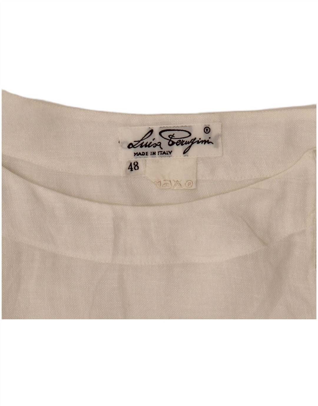 VINTAGE Damen Kurzarm-Hemdbluse IT 48 XL Weiß