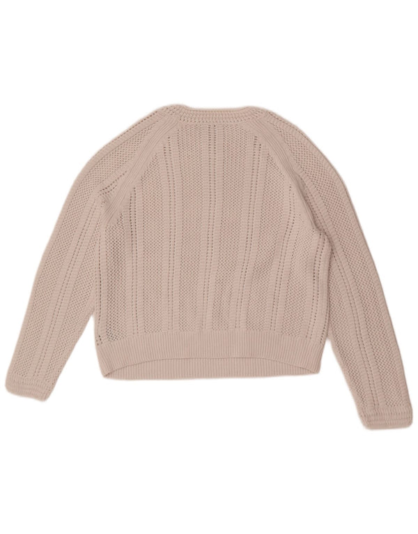 Marks & Spencer Damen Crop Pullover mit Rundhalsausschnitt, Gr. 14, Mittel, gebrochenes Weiß