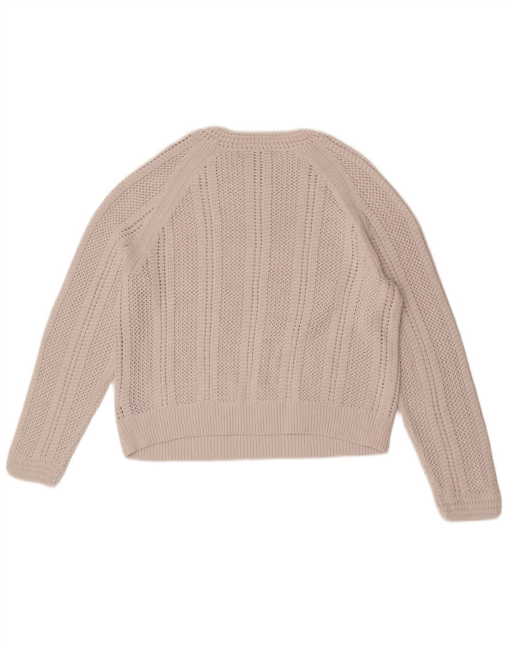 Marks & Spencer Damen Crop Pullover mit Rundhalsausschnitt, Gr. 14, Mittel, gebrochenes Weiß
