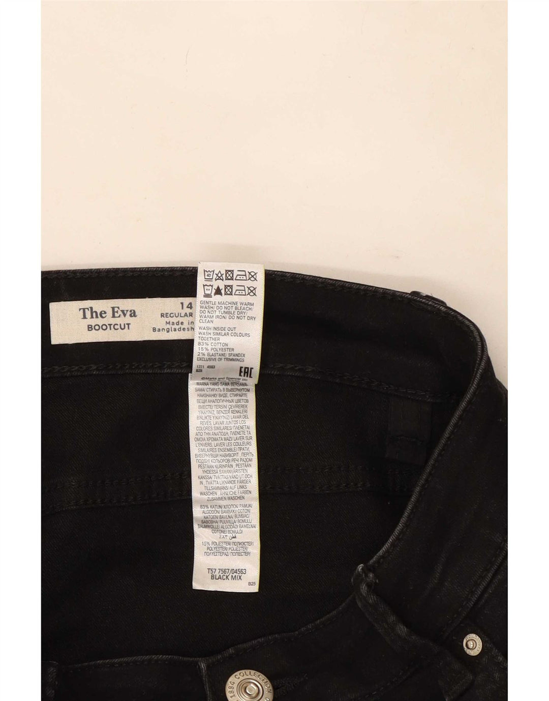 Marks & Spencer Damen The Eva Bootcut Jeans UK 14 Large W32 L30 Schwarz