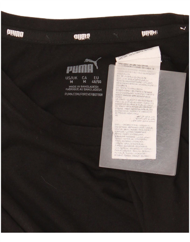 Puma Herren T-Shirt Top Medium Schwarz Baumwolle