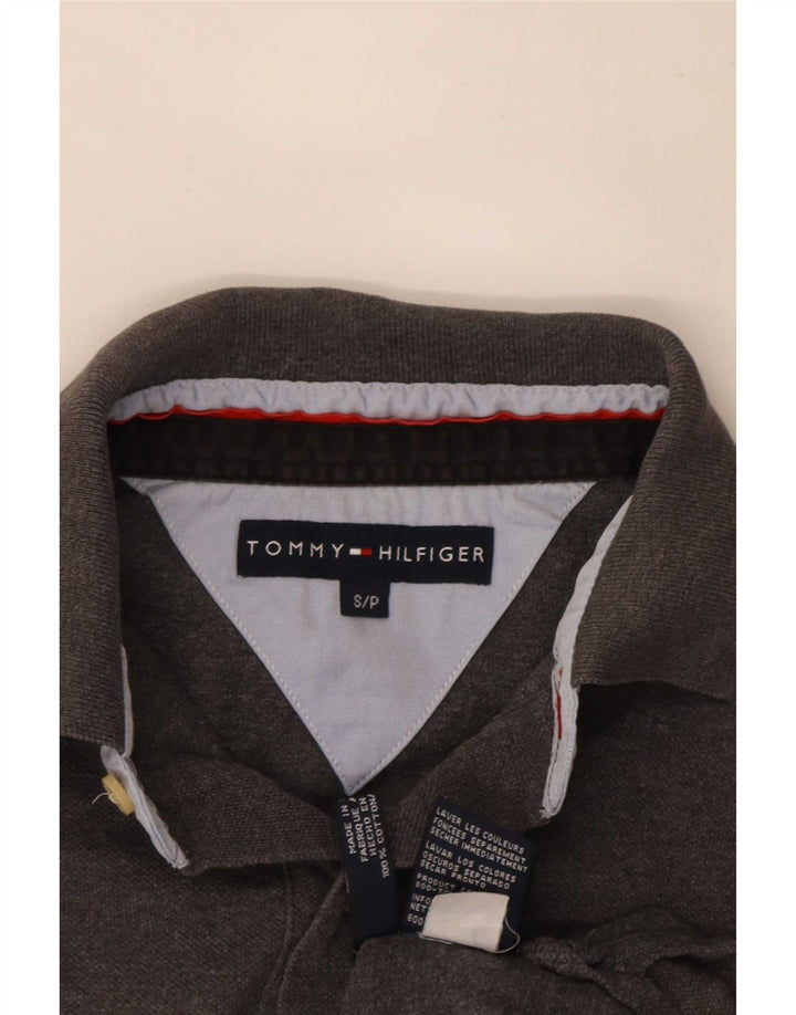 Tommy Hilfiger Herren-Poloshirt, kleine graue Baumwolle