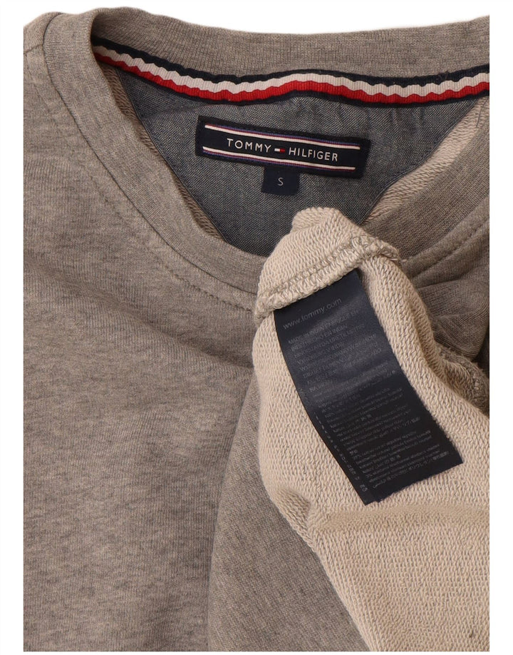 Tommy Hilfiger Herren-Sweatshirt-Pullover, klein, grau gefleckte Baumwolle