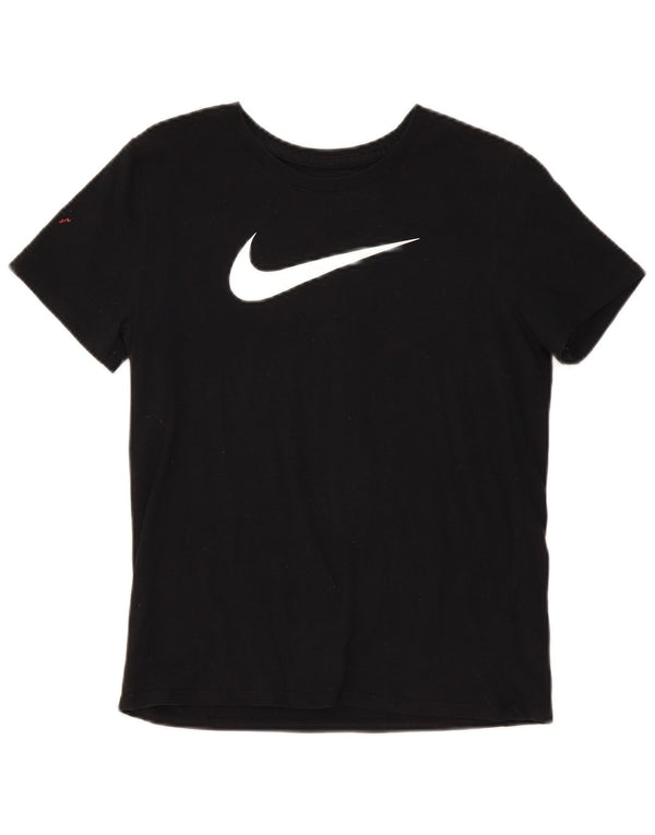 Nike Damen Dri Fit Graphic T-Shirt Top UK 10 Small Schwarz